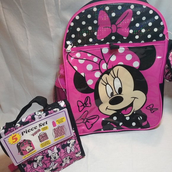 minnie mouse 5 piece backpack
